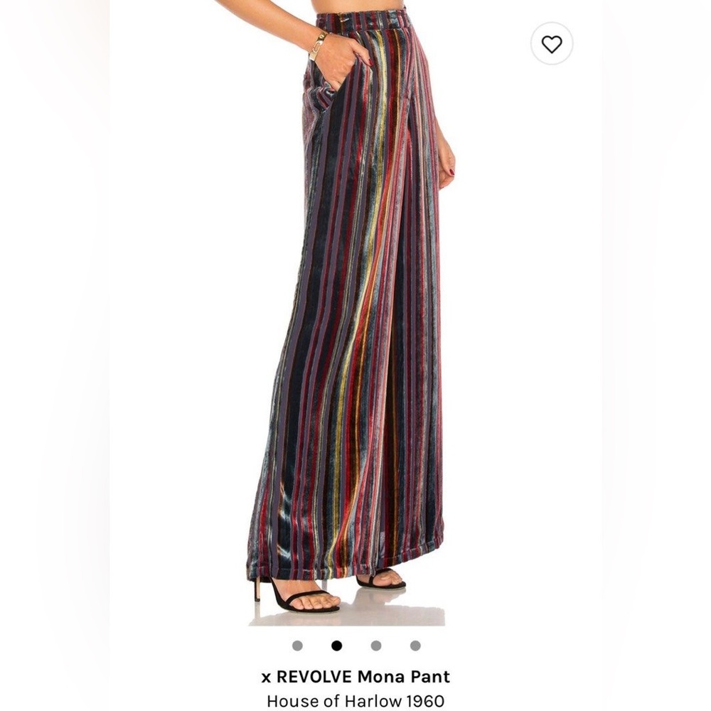 House of Harlow 1960 Multicolor Metallic Striped Wide Leg Pants